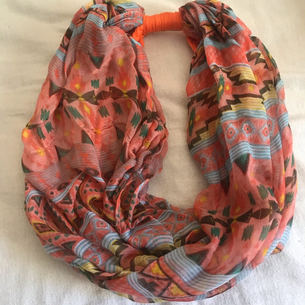 Pink Multicolor Tribal Infinity Scarf